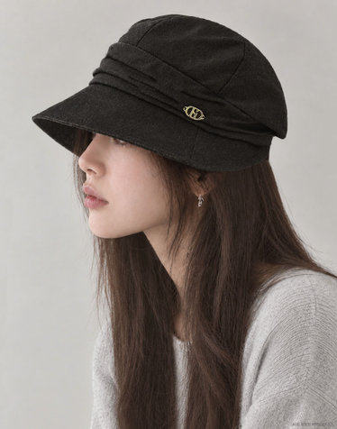 그레이 이니셜로고 면혼방 버킷햇