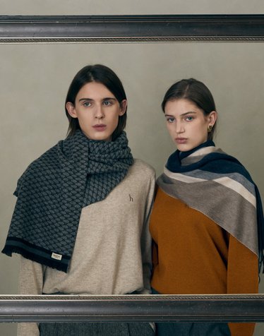 [Cashmere Blended] 그레이 헤리아토 울캐시미어혼방 머플러