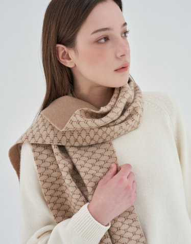 [Cashmere Blended] 베이지 헤리아토 울캐시미어혼방 머플러