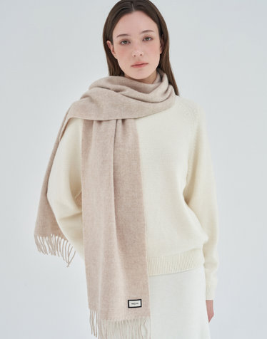 [Cashmere Blended] 베이지 멜란지 울캐시미어 혼방 머플러