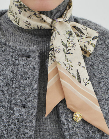 [Jardin] Toile de Jouy 핑크 쁘띠 실크 스카프