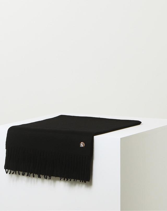 헤지스 액세서리 [Cashmere Blended] 블랙 퍼피자수 울캐시미어혼방 머플러 상세