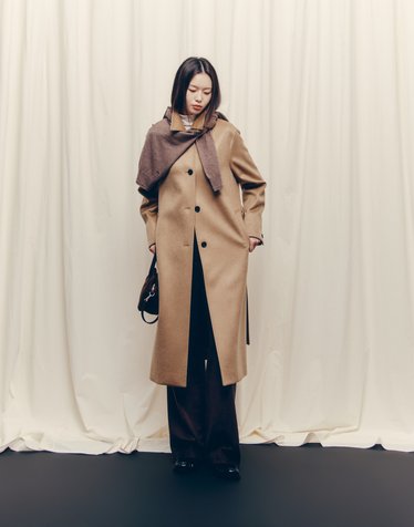[HIS WOMEN] 카멜 《CASHMERE 100》 벨티드 맥코트