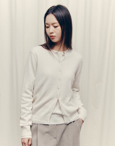 [HIS WOMEN] 아이보리 캐시미어 혼방 가디건