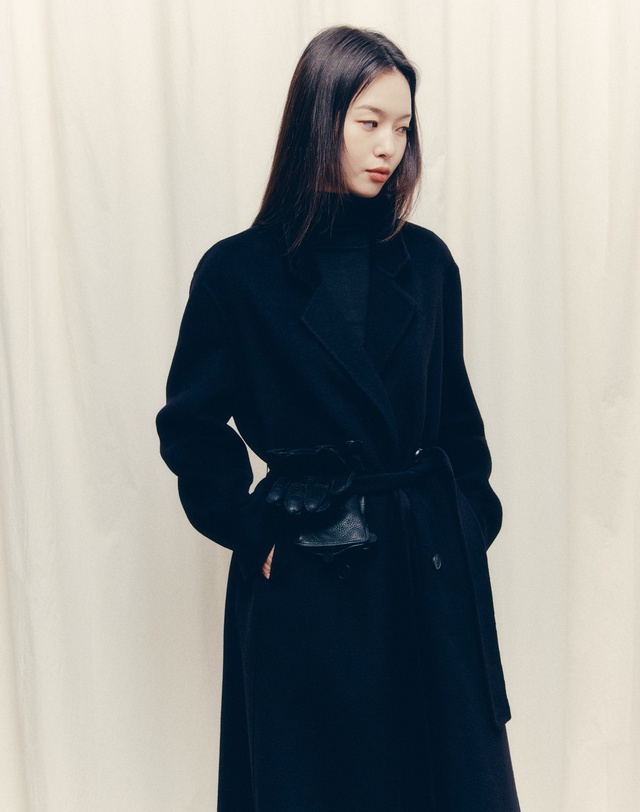 히스 헤지스 우먼 [고준희PICK][HIS WOMEN] 블랙 《CASHMERE 30》 핸드메이드 벨티드 더블 롱코트 상세