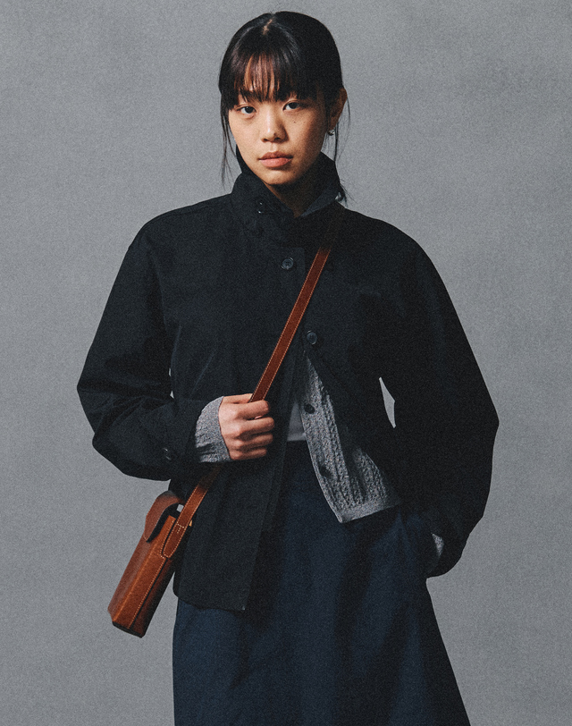 히스 헤지스 우먼 [HIS] 차콜 시어 니트 가디건 차콜 그레이 착용컷