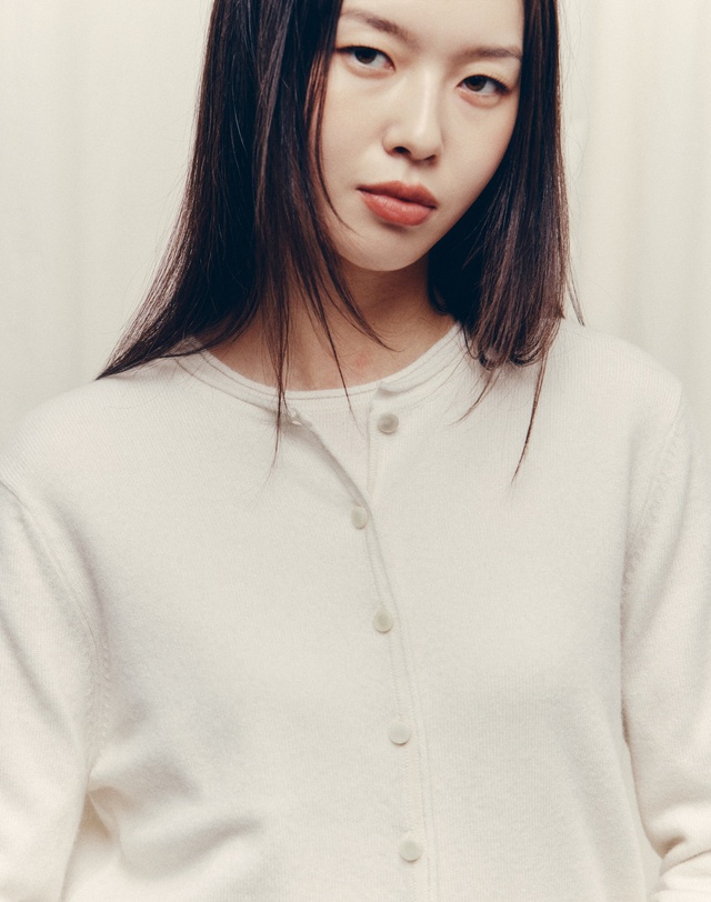 히스 헤지스 우먼 [HIS WOMEN] 아이보리 캐시미어 혼방 가디건