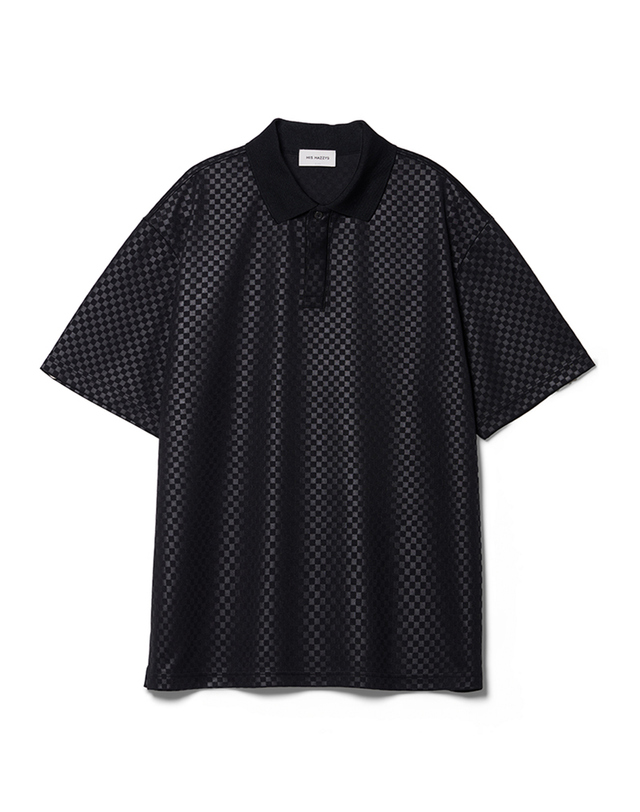히스 헤지스 [HIS] 블랙 S/S 체커보드패턴 폴로 착용컷
