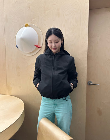 [50%세일]블랙 후드 캐주얼 숏 점퍼