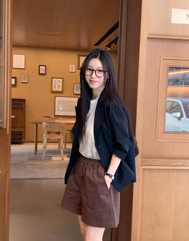 브라운 다잉 숏 치노 팬츠