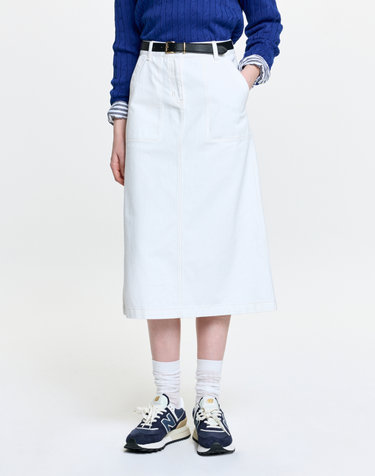 데님 포켓 스커트 화이트