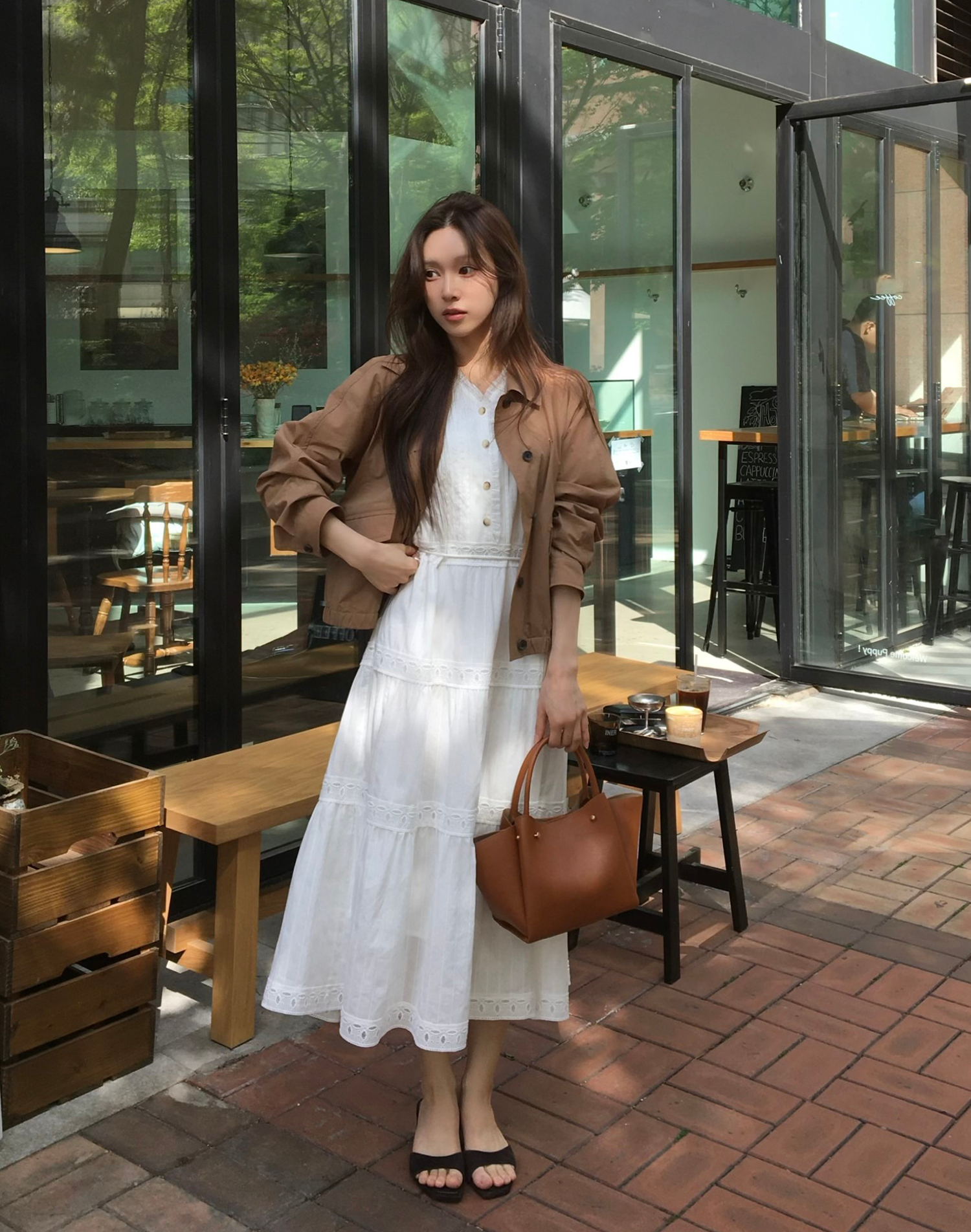 [시즌오프][채유진PICK] 레이스 믹스 아사 원피스 화이트