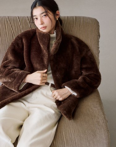 [HAVE HAZZYS][EXCLUSIVE] 밍크fur 페이크퍼 자켓 브라운