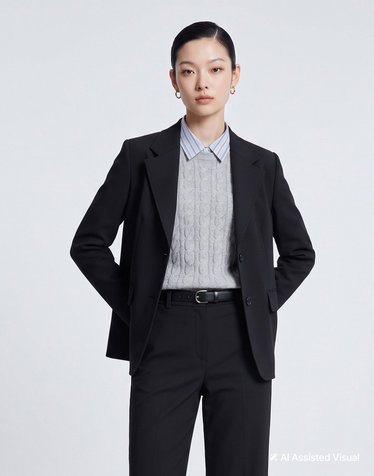 [기간한정특가][수입소재] 에센셜 테일러드 자켓 블랙