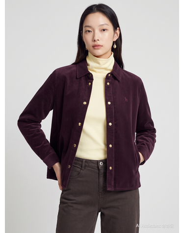 [기간한정특가][인기급상승] 코듀로이 크롭 셔켓 버건디