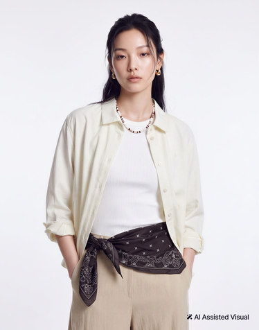 헤지스 여성 [기간한정특가]코튼혼방 헤링턴 셔켓 아이보리