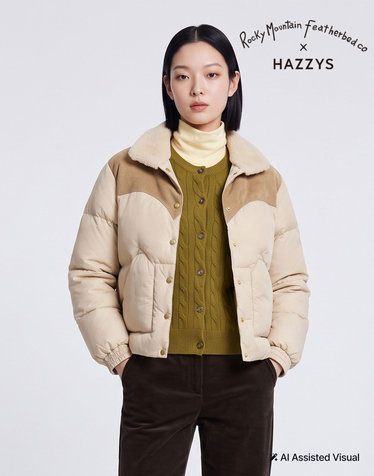 [HAZZYS X Rocky Mountain Featherbed] Annelle Jacket 덕다운점퍼 라이트베이지