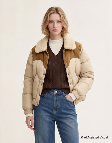 [기간한정특가][단독선발매][HAZZYS X ROCKY MOUNTAIN FEATHERBED] Annelle Jacket 라이트베이지