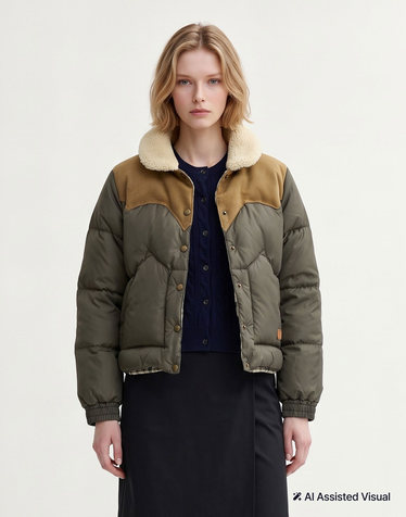 [기간한정특가][단독선발매][HAZZYS X ROCKY MOUNTAIN FEATHERBED] Annelle Jacket 카키
