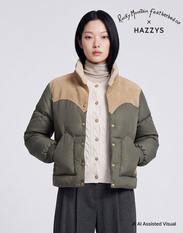 [HAZZYS X Rocky Mountain Featherbed] Annelle Jacket 덕다운점퍼 카키