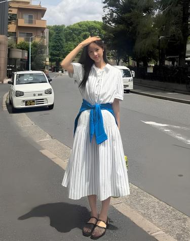 스트라이프 믹스 셔츠