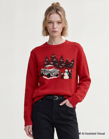 HARRY 어글리스웨터 풀오버 레드