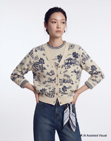 [기간한정특가][FW Toile Collection] 뜨왈 코튼 가디건 라이트베이지