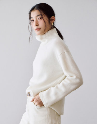 [HAVE HAZZYS][EXCLUSIVE]  울캐시미어 터틀넥 풀오버 아이보리