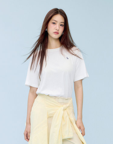 루즈핏 코튼린넨 반팔 티셔츠 아이보리