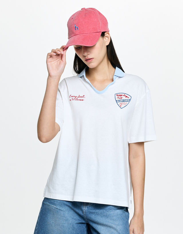 헤지스 여성 볼캡 레드 착용컷