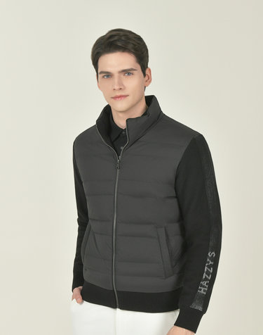 [ONLINE EXCLUSIVE] 블랙 남성 하이브리드 구스다운 점퍼