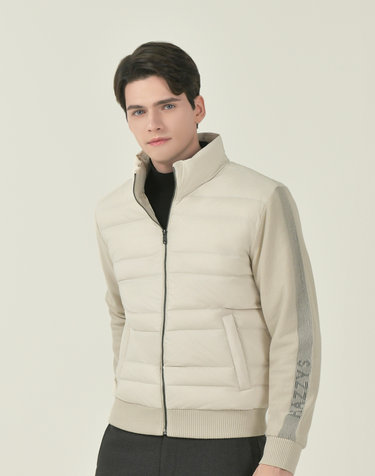 [ONLINE EXCLUSIVE] 아이보리 남성 하이브리드 구스다운 점퍼
