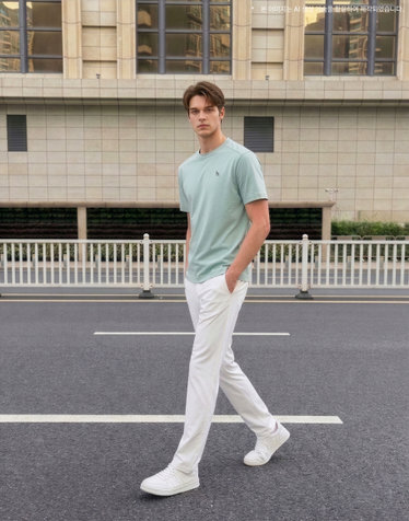[LF몰 단독] 화이트 남성 듀얼무브 레귤러핏 팬츠