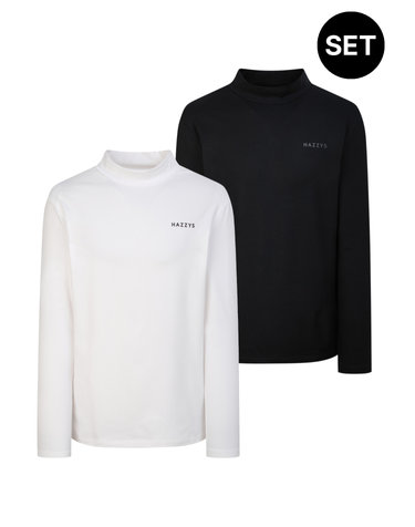 [ONLINE EXCLUSIVE][1+1 화이트+블랙] 남성 기모 하이넥 베이스레이어 세트