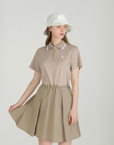[ONLINE EXCLUSIVE] 베이지 여성 우븐 하이브리드 원피스