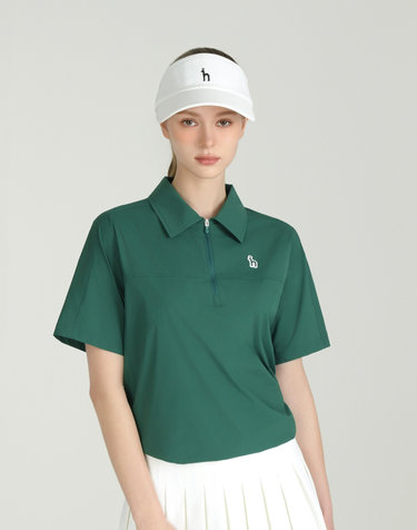 [ONLINE EXCLUSIVE] 그린 여성 우븐 카라 집업 아노락 티셔츠