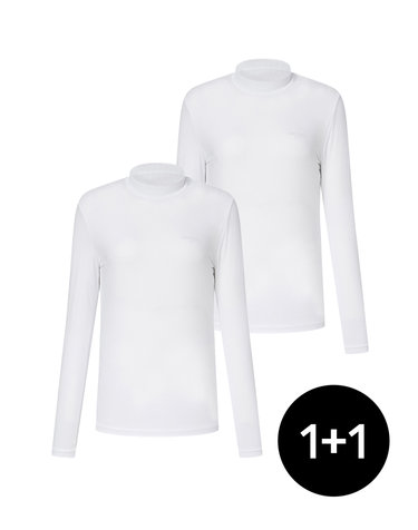 [ONLINE EXCLUSIVE][1+1] 화이트 여성 하이넥 냉감  베이스레이어 번들 세트