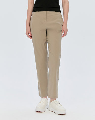 [ONLINE EXCLUSIVE] 베이지 여성 턱장식 밴딩 조거 팬츠