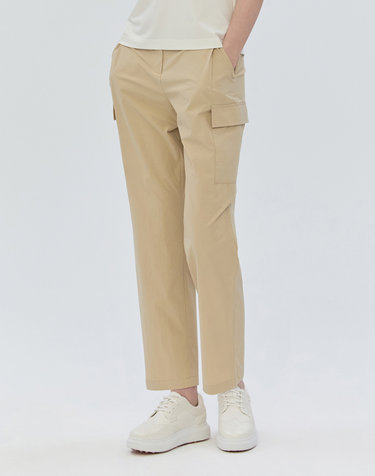 [ONLINE EXCLUSIVE]베이지 여성 와이드 조거 팬츠