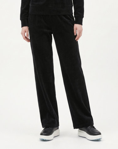 [ONLINE EXCLUSIVE] 블랙 여성 코듀로이 와이드 밴딩 팬츠