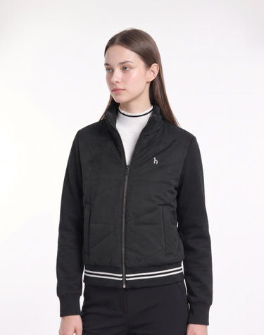 [ONLINE EXCLUSIVE] 블랙 여성 하이브리드 구스다운 점퍼