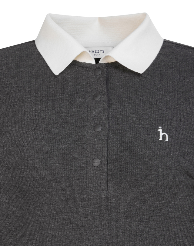 Áo golf nữ cổ bẻ màu xám — ảnh 4