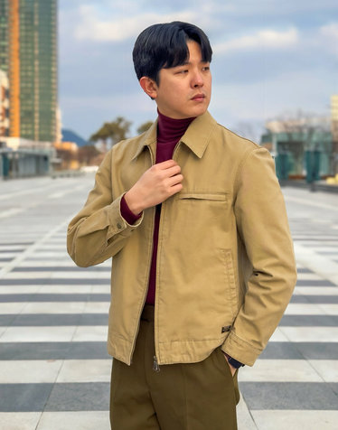 [클래식] 베이지 가먼트 워싱 워크 자켓