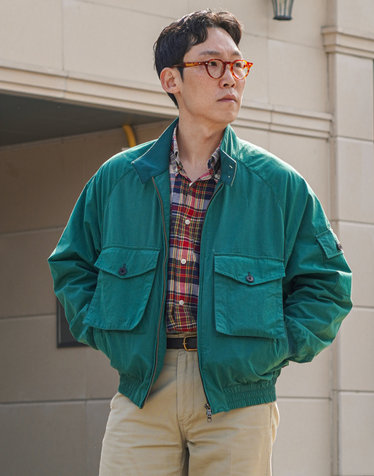 [더가이즈 콜라보] 그린 멀티포켓 헤링턴 점퍼