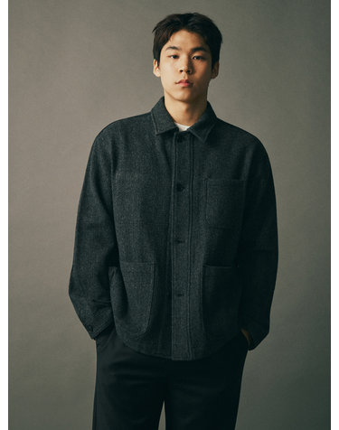 [HIS] 차콜그레이 패턴 울 자켓