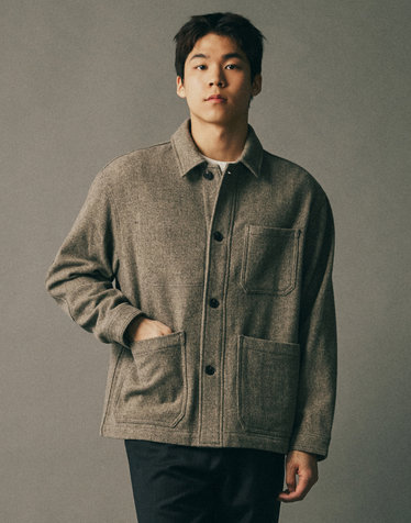 [HIS] 그레이 패턴 울 자켓