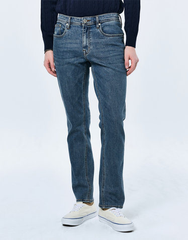 [SLIM] 중청 워싱 스트레치 데님