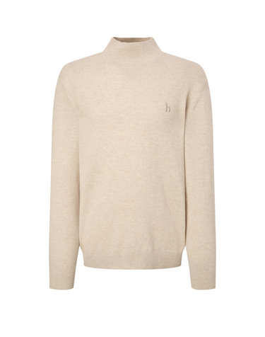 [PREMIUM CASHMERE] 베이지 캐시미어 하프 터틀 니트