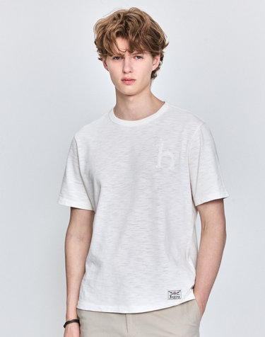 [25주년][GARMENT DYE] 오프화이트 빅퍼피 반팔 크루넥 티셔츠