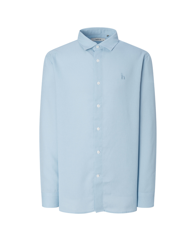 헤지스 남성 블루 단색 긴팔캐주얼셔츠 밝은 블루 상세